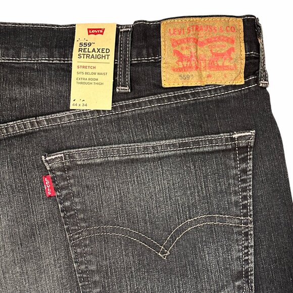 Levi’s 559 Men’s Relaxed Straight Jeans Stretch Dark Wash 44x34 Y2K Style NWT - Picture 11 of 11
